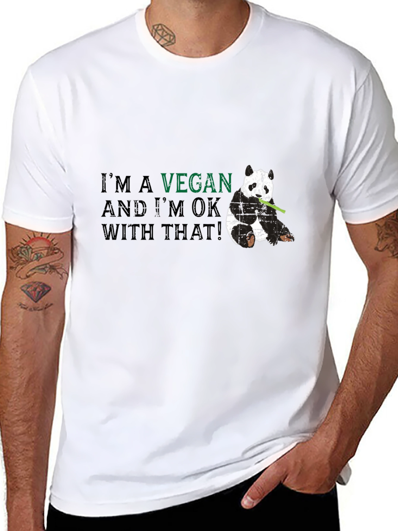 Vegan Panda Graphic T-Shirt