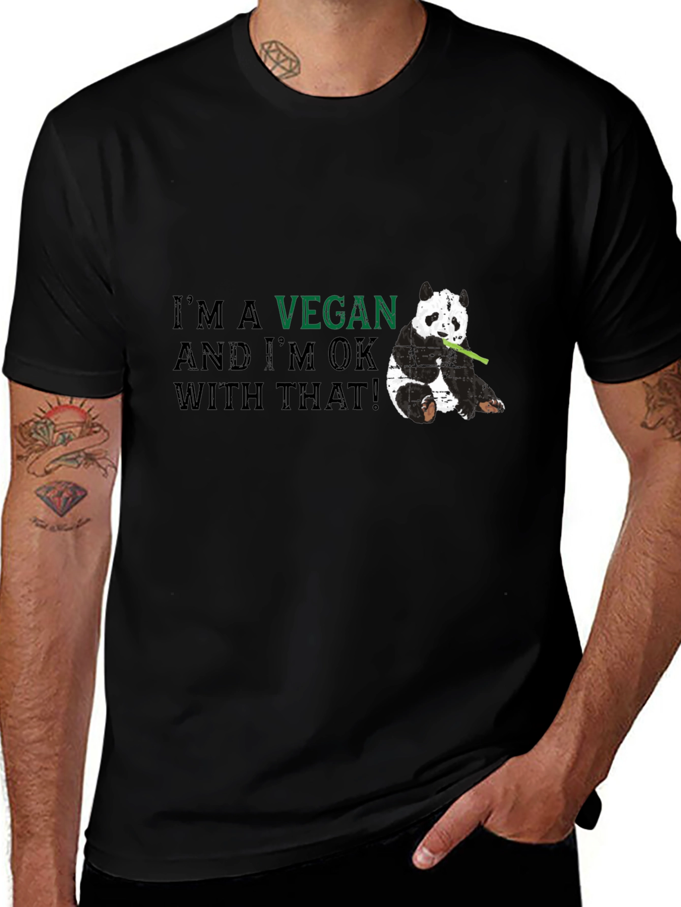 Vegan Panda Graphic T-Shirt