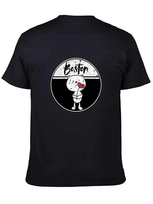 Boston Bear Graphic Tee - Trendy Streetwear
