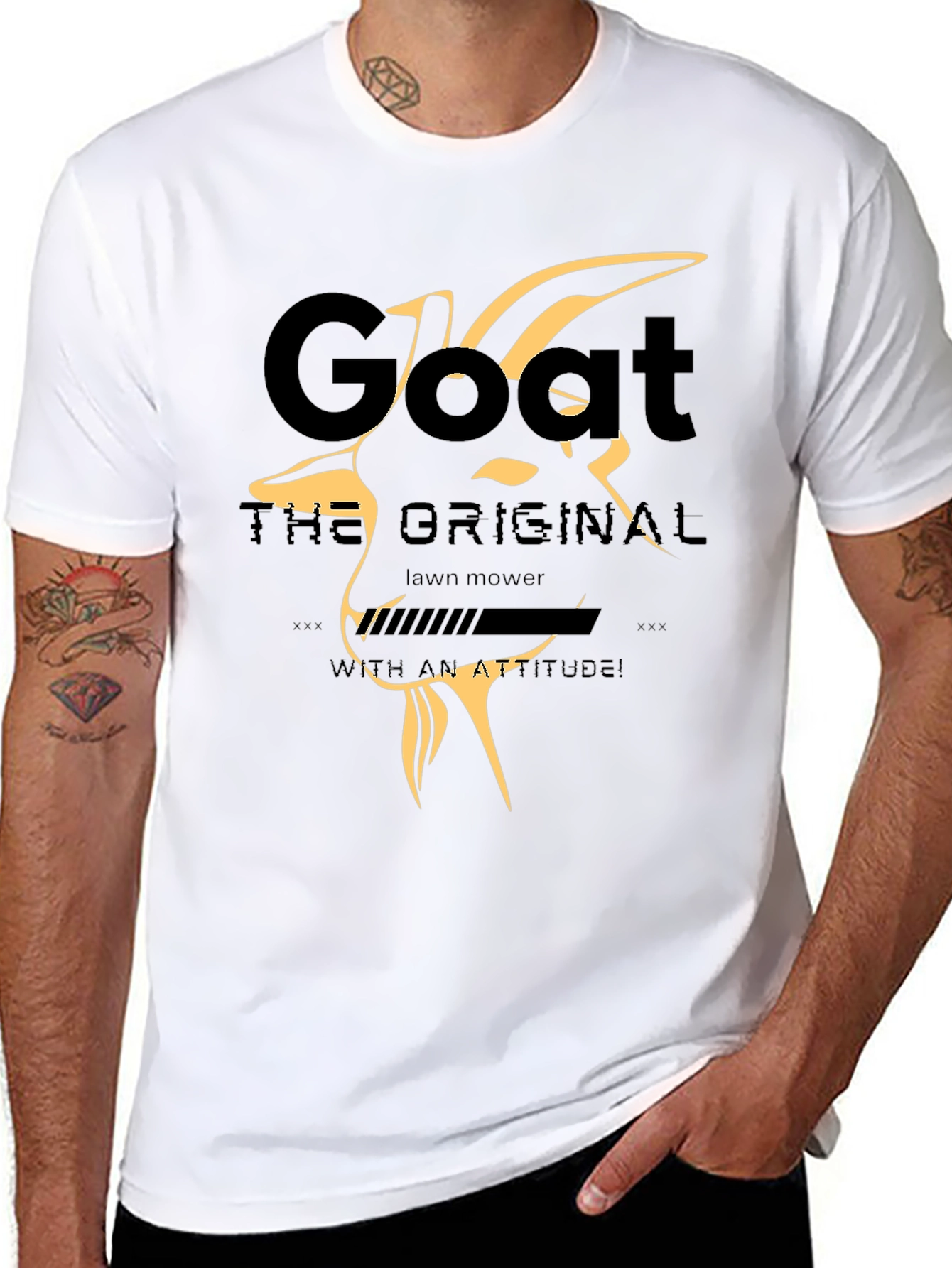 Goat Lawn Mower T-Shirt - With an Attitude!