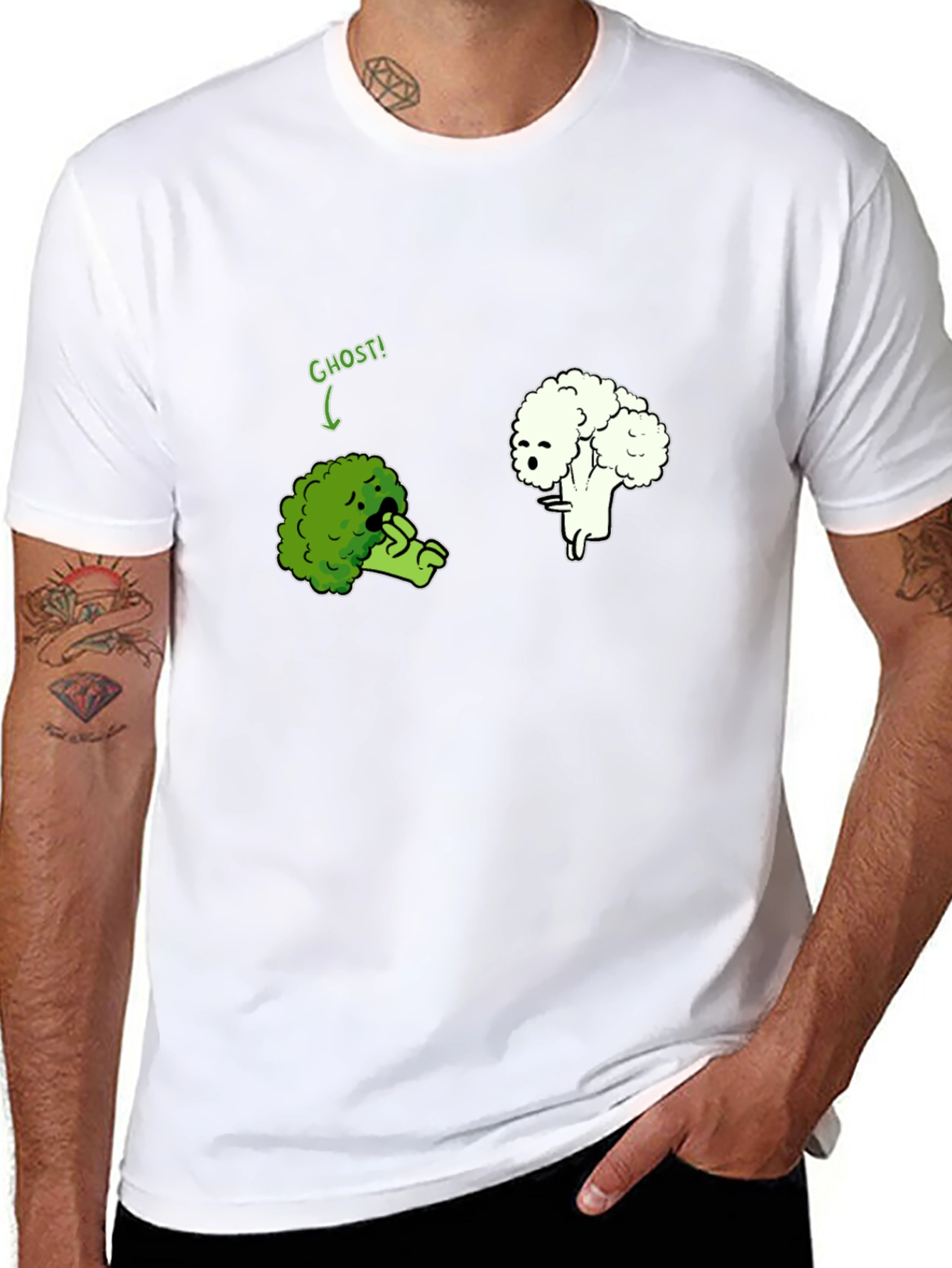 Broccoli Cauliflower Ghost Humor T-Shirt