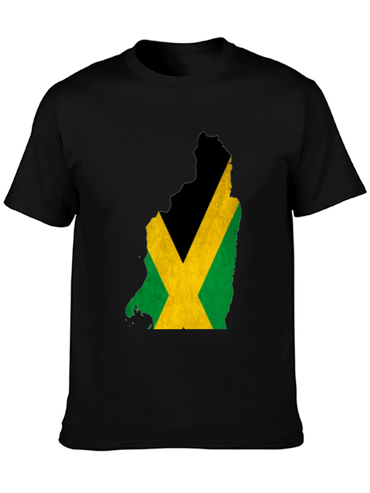 Jamaica Flag Map Tee - Black