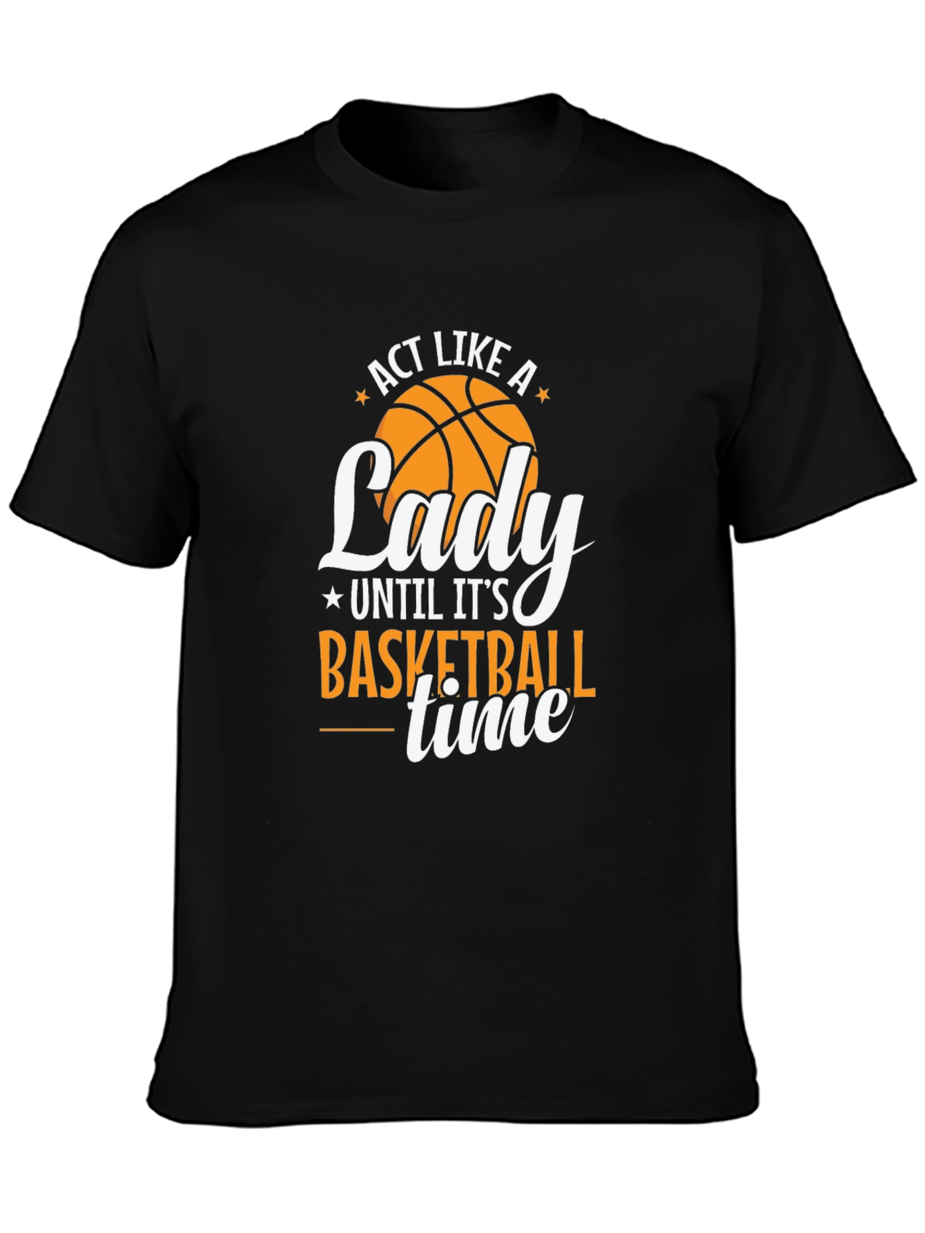 Basketball Lady Graphic Tee - Black
