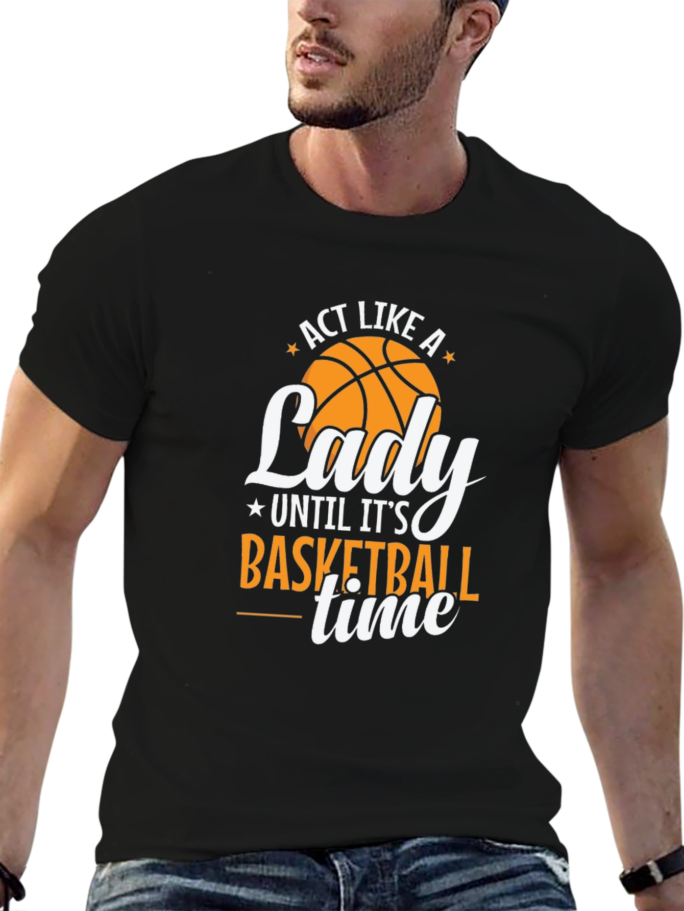Basketball Lady Graphic Tee - Black