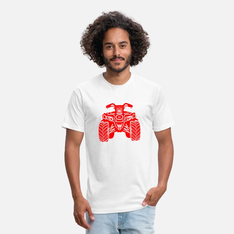 Quad bike red front view, transpar