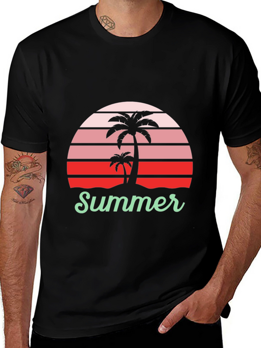 Summer Palm Tree Graphic T-Shirt