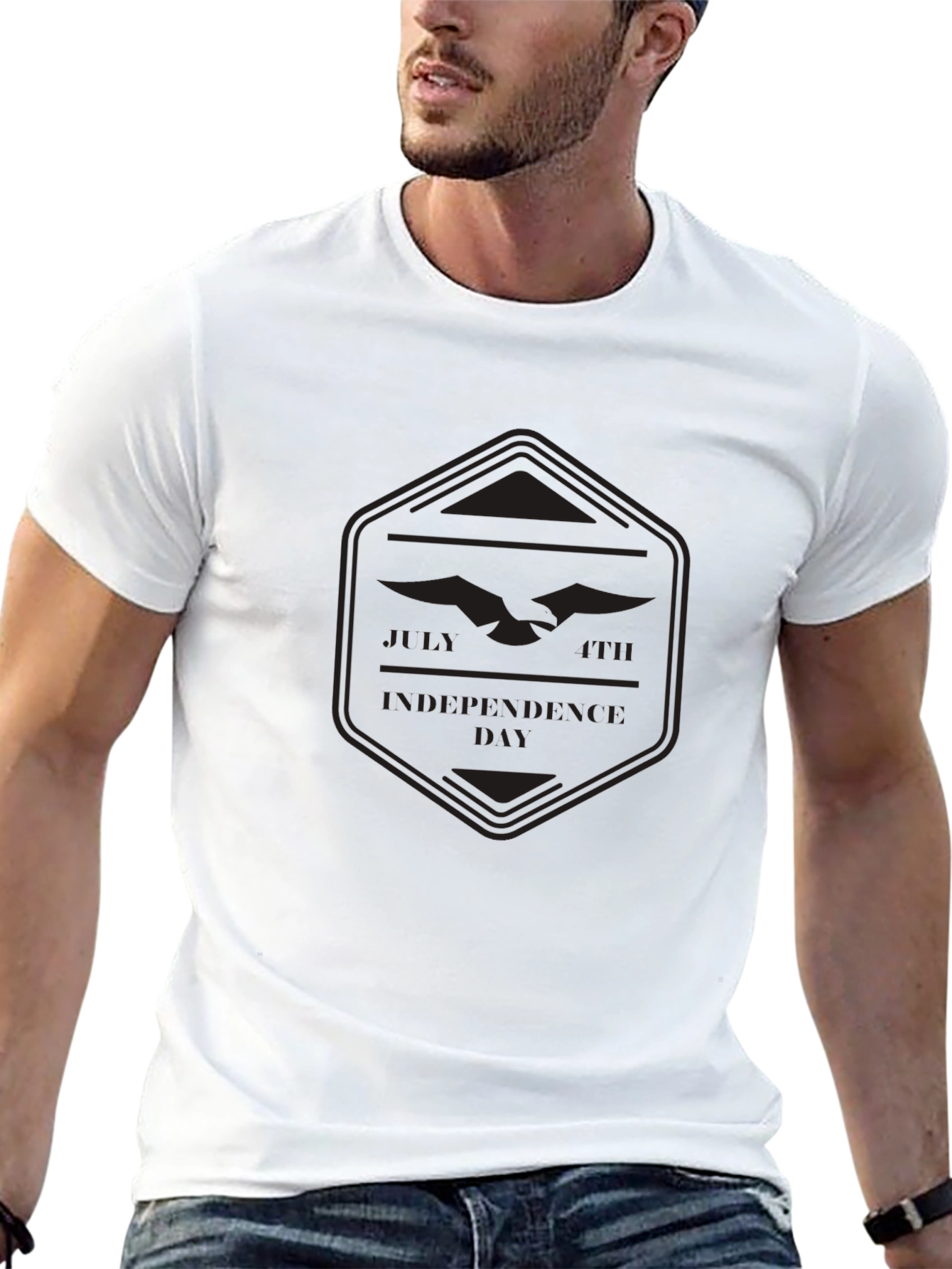 Independence Day Eagle Graphic Tee - Black