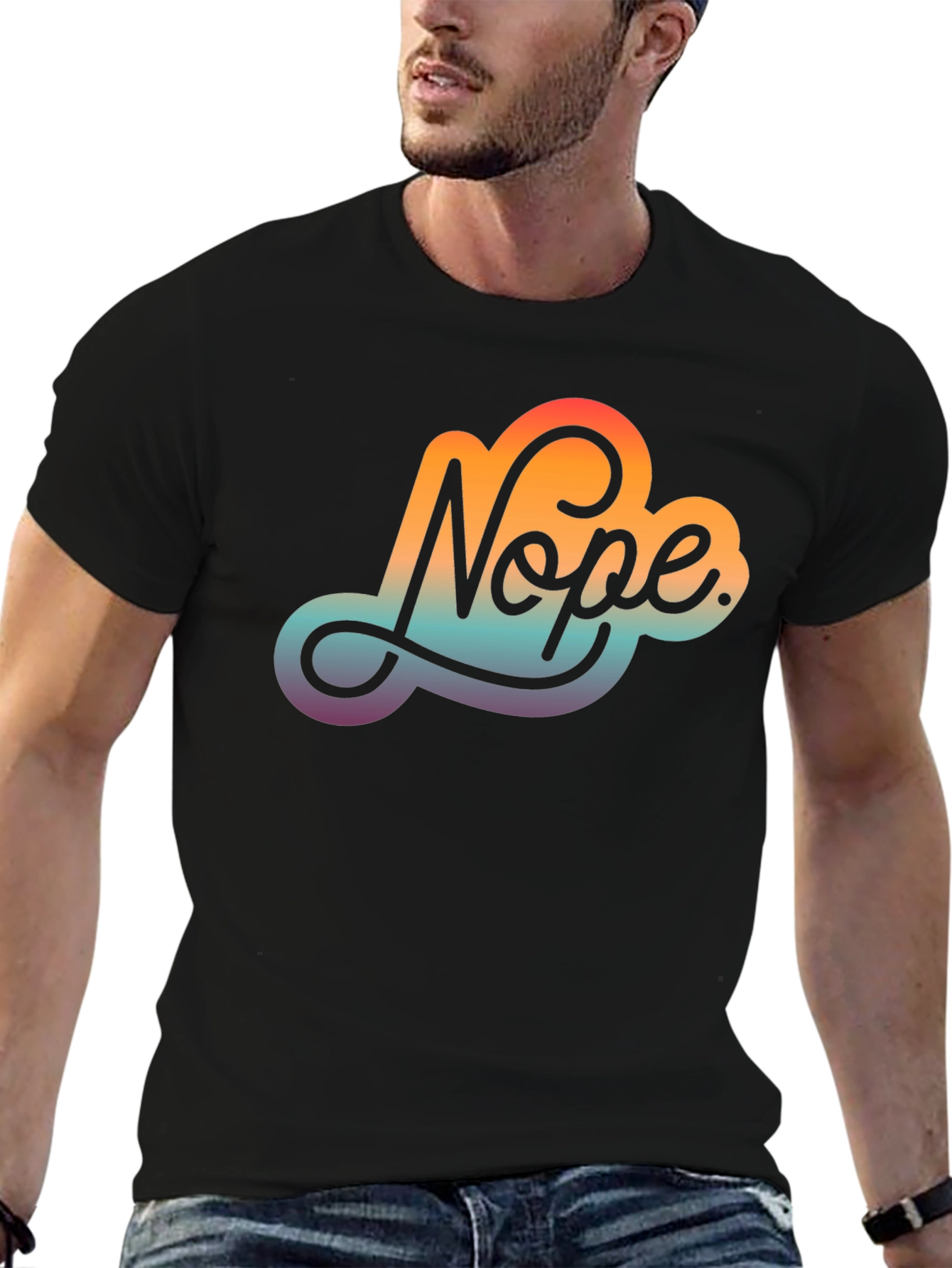 Nope Gradient T-Shirt - Express Your Disapproval