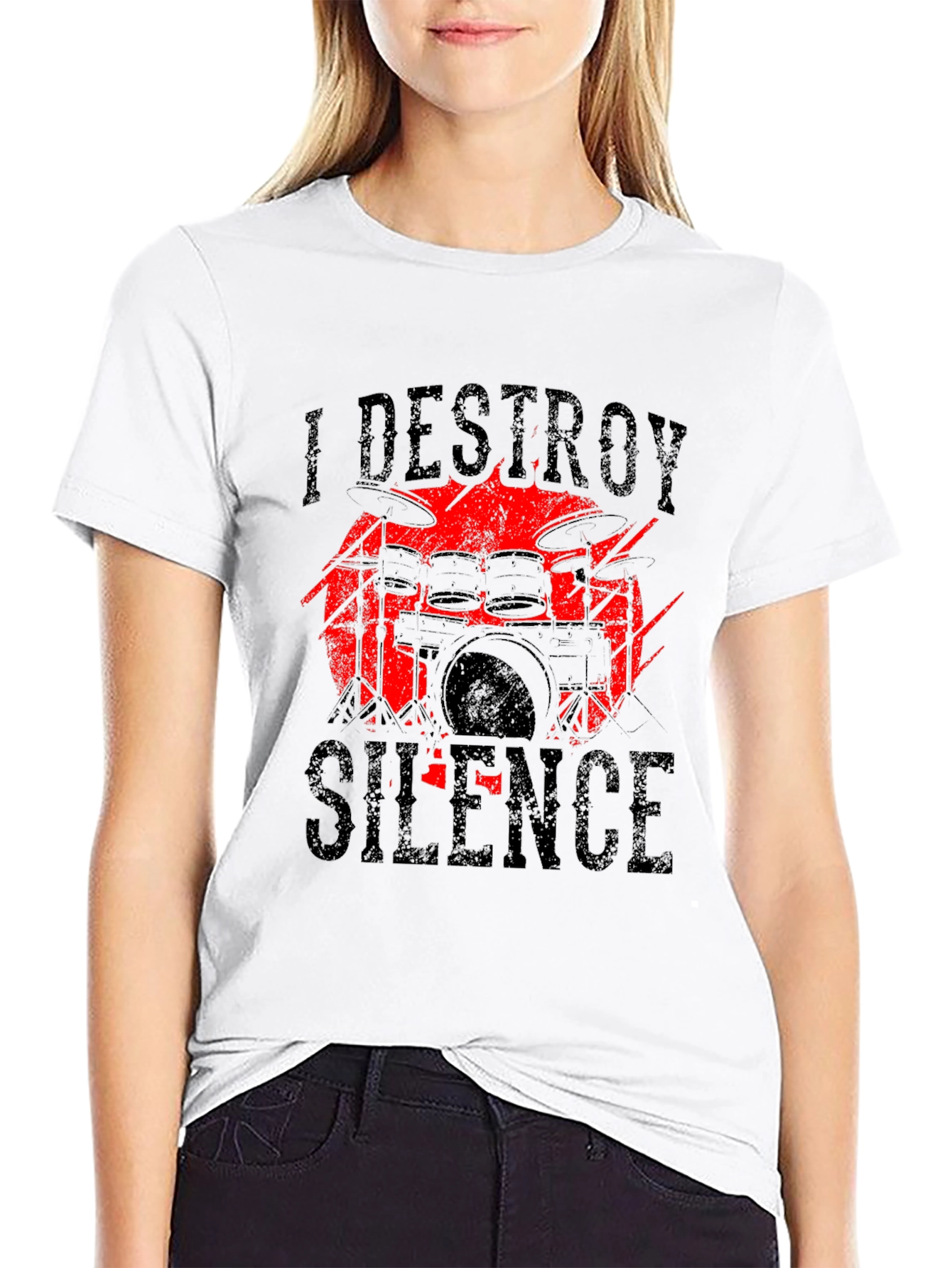 I Destroy Silence Drummer Graphic T-Shirt
