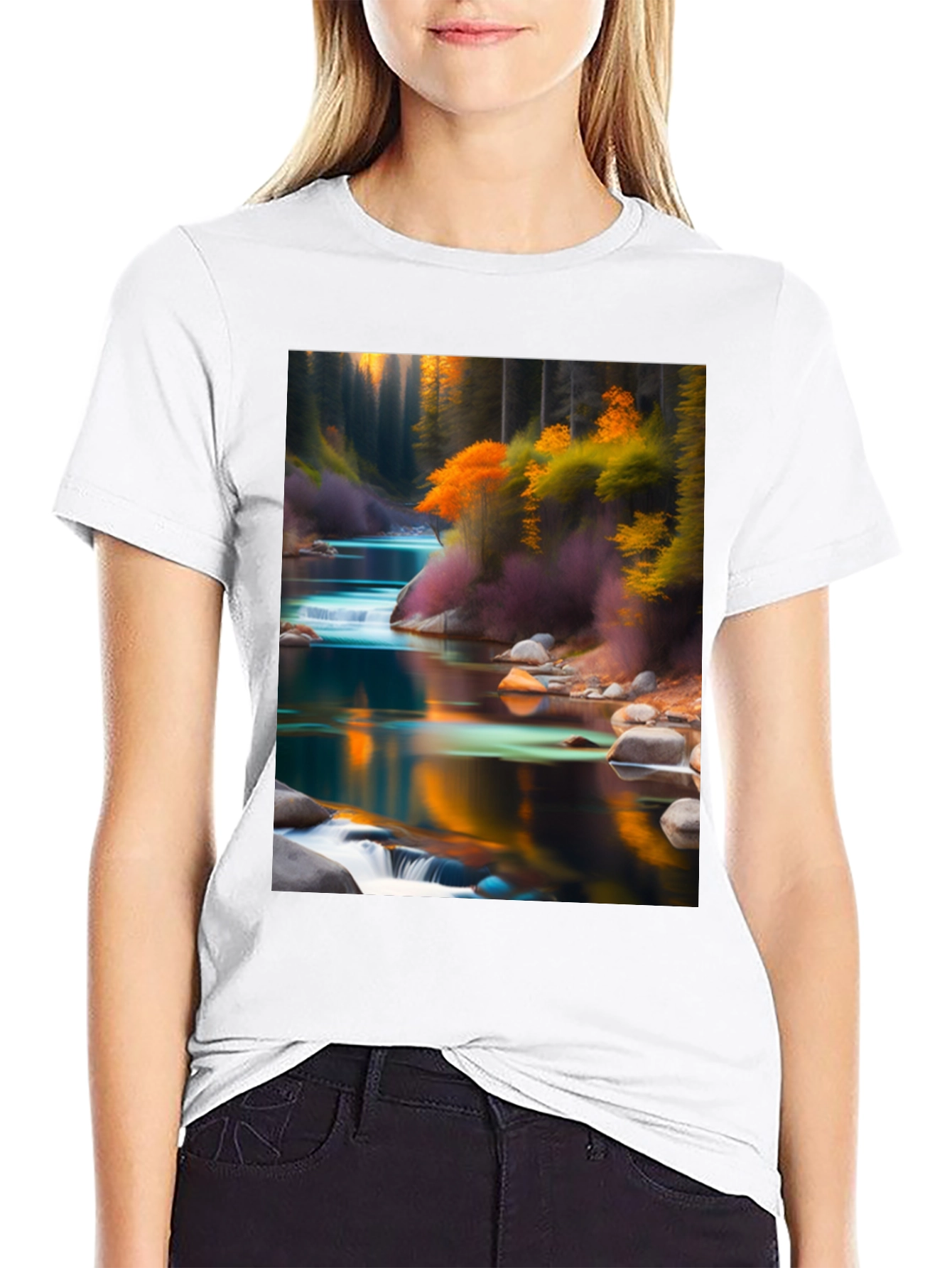 Natures Reflection Black T-Shirt