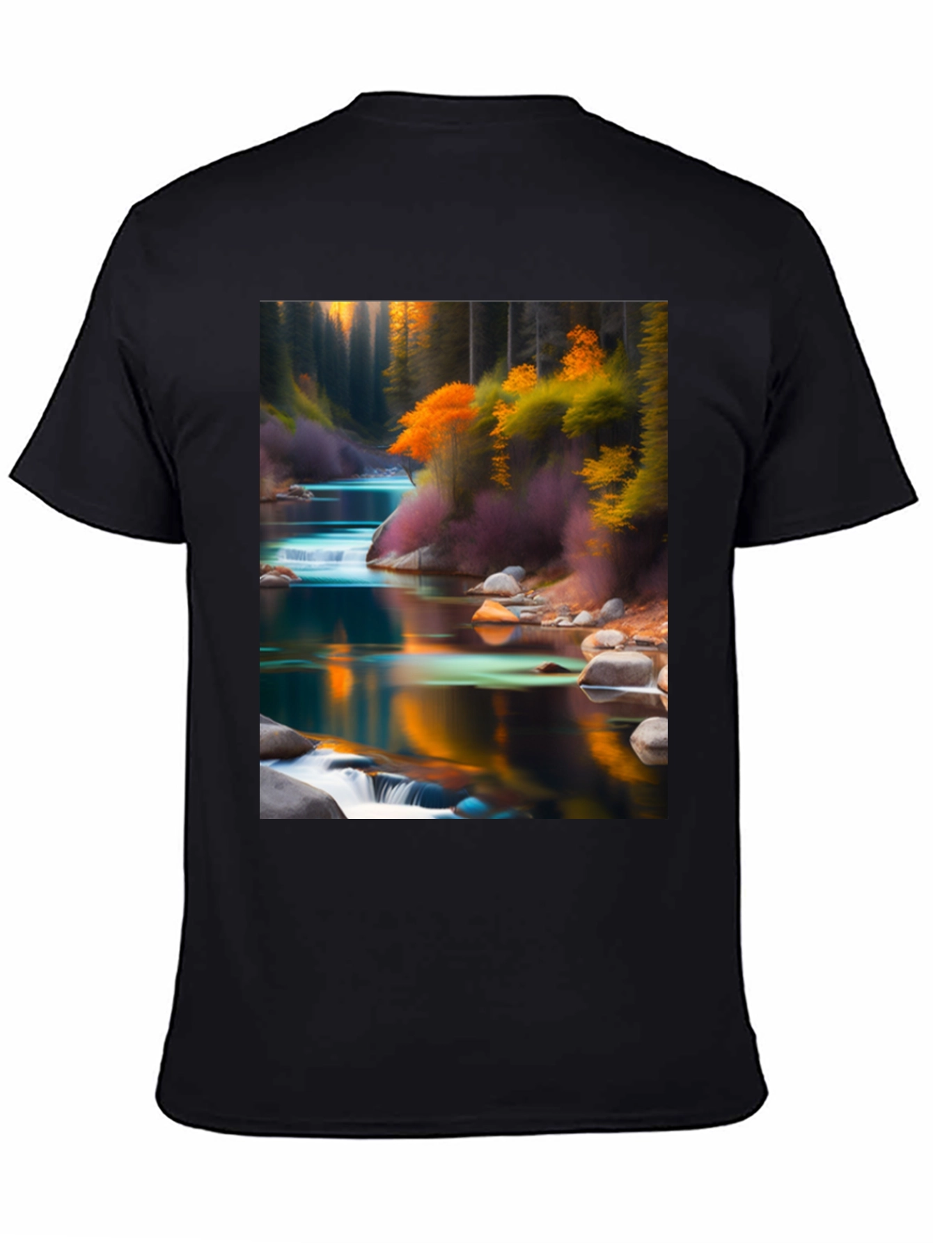 Natures Reflection Black T-Shirt