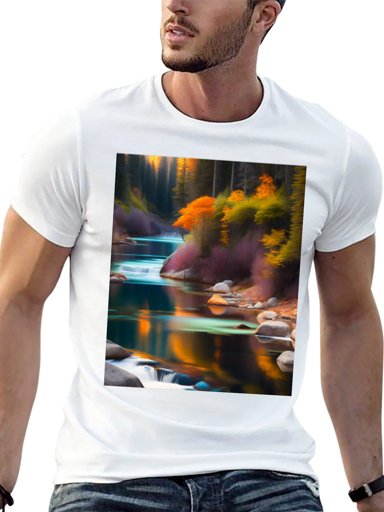 Natures Reflection Black T-Shirt