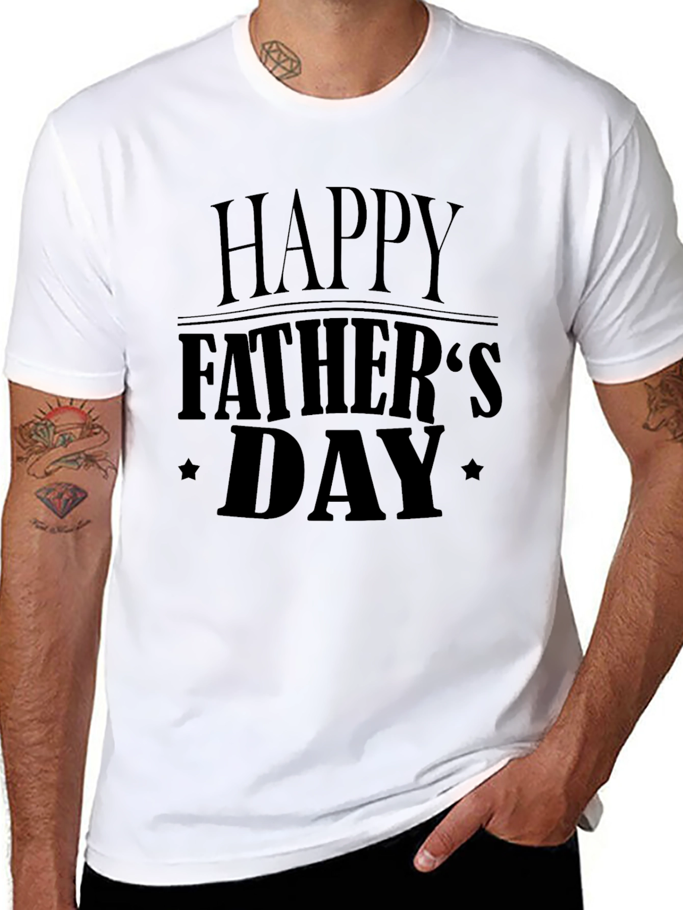 Happy Fathers Day T-Shirt - Black