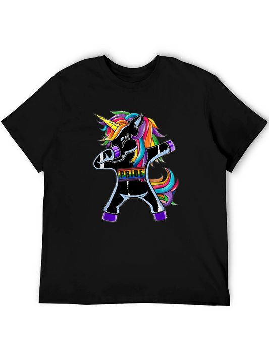 Unicorn Pride T-Shirt - Dabbing Rainbow Tee