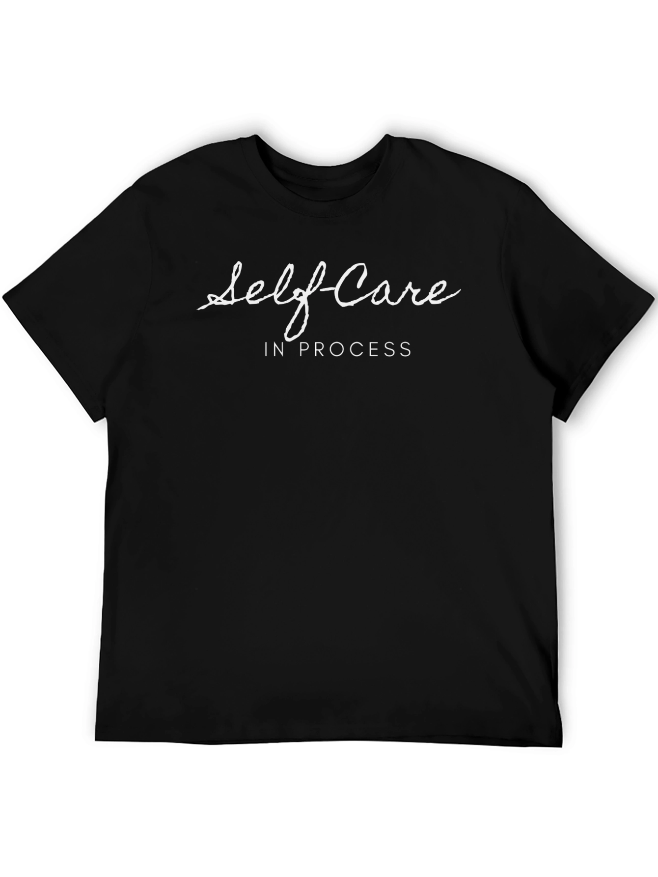 Self Care In Process Black Graphic T-Shirt
