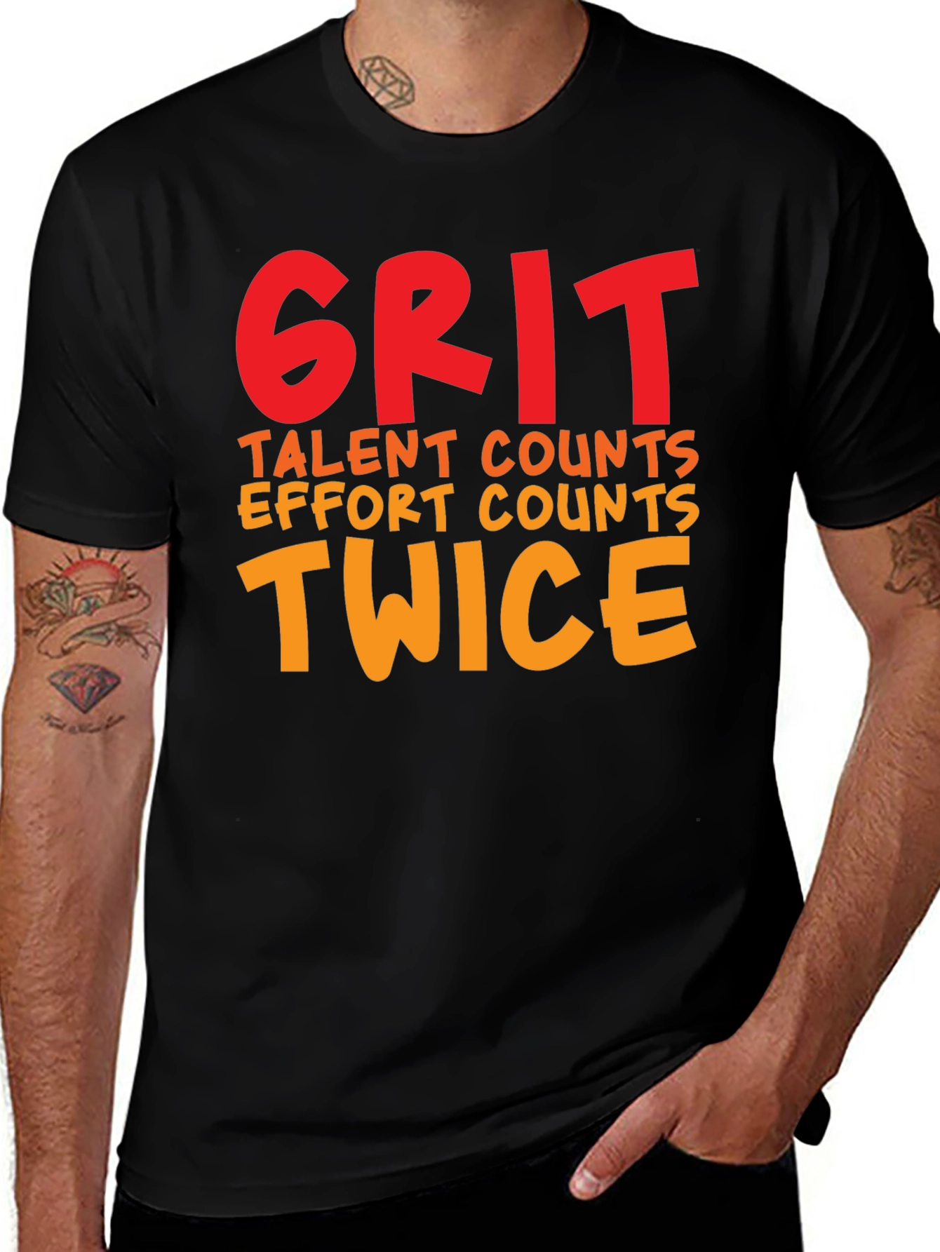 Grit Twice Counts Crew Neck T-Shirt