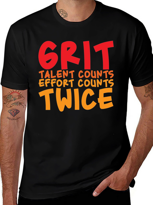 Grit Twice Counts Crew Neck T-Shirt