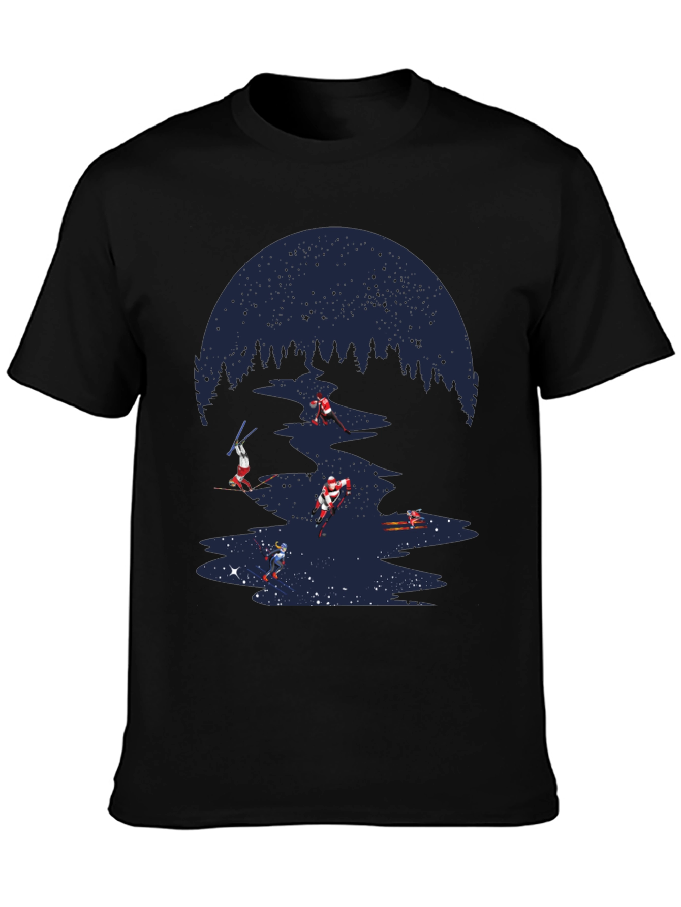 Skiing Through Space T-Shirt