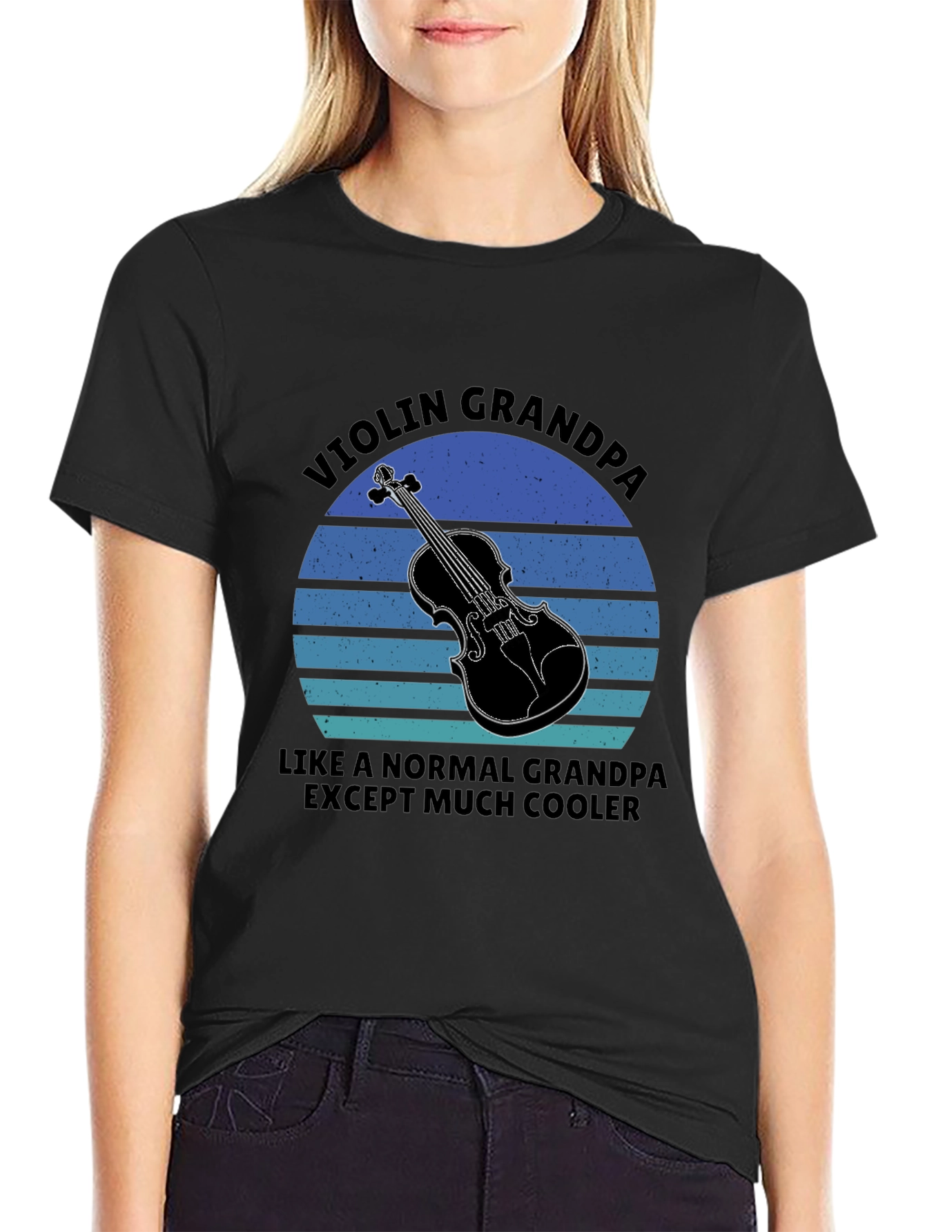 Violin Grandpa T-Shirt - Cool Musician Grandfather Tee