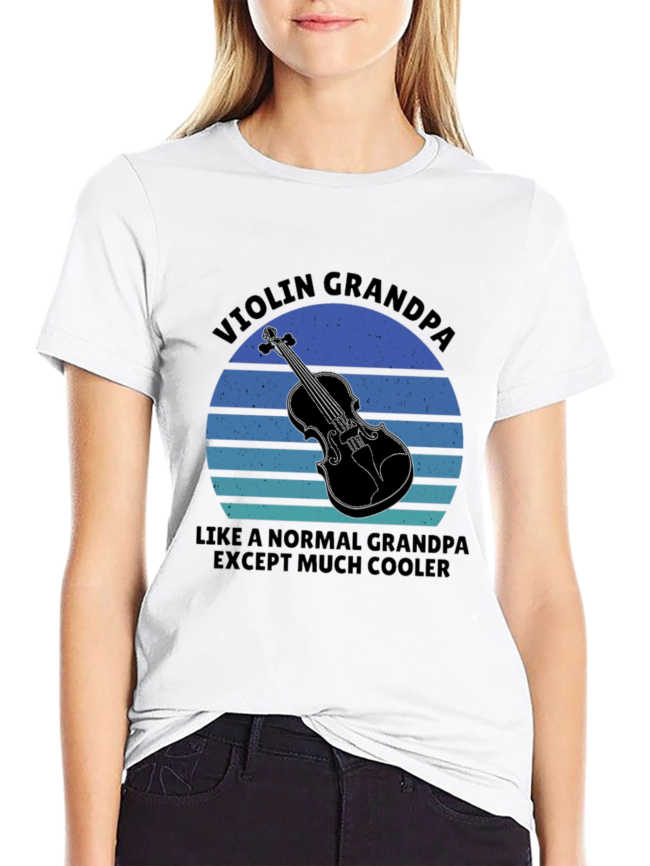 Violin Grandpa T-Shirt - Cool Musician Grandfather Tee