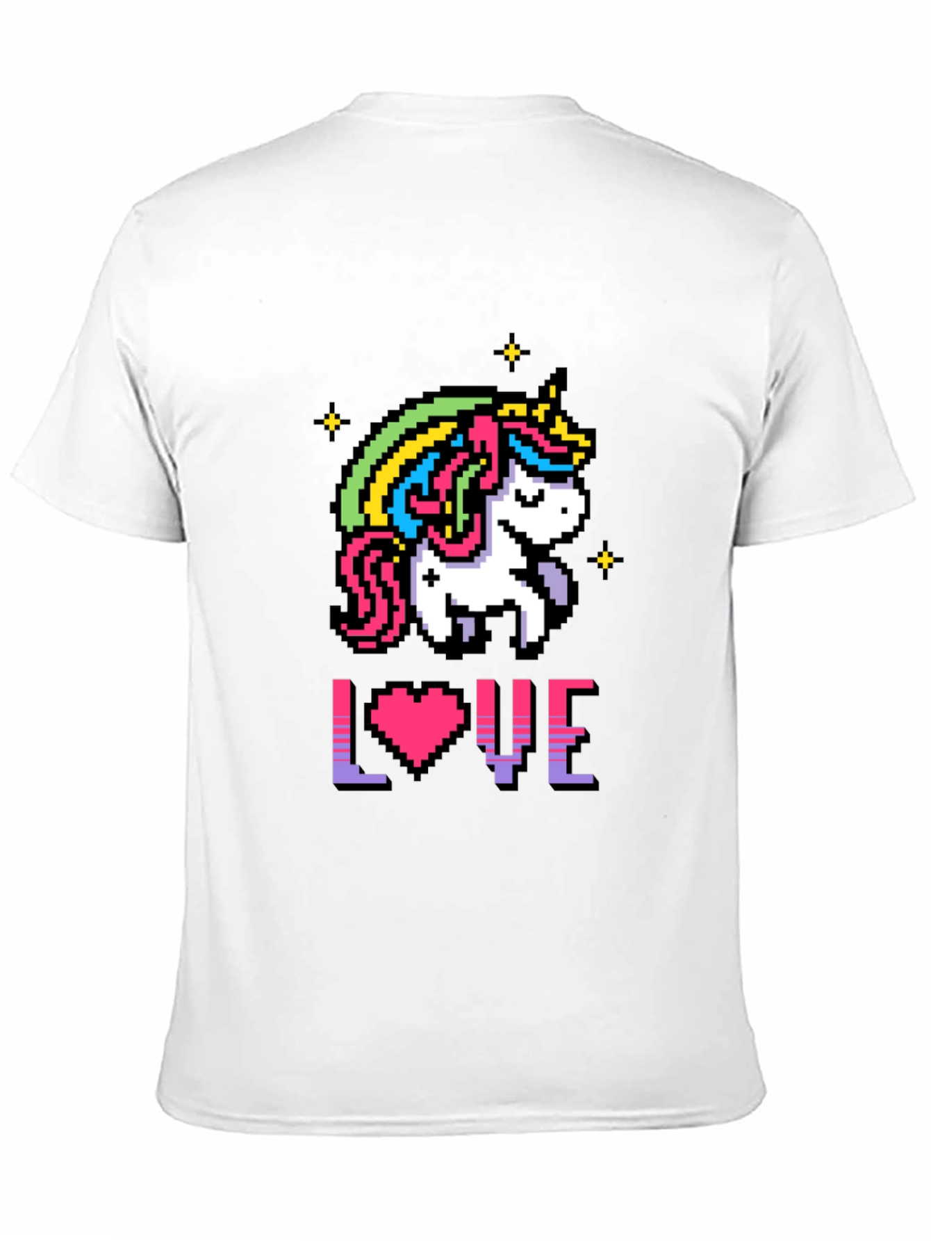 Pixel Unicorn LOVE Graphic T-Shirt