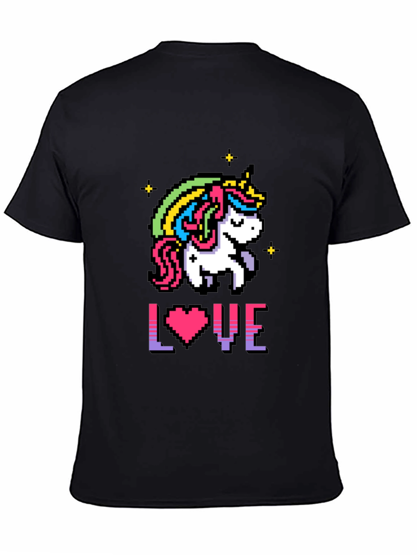 Pixel Unicorn LOVE Graphic T-Shirt