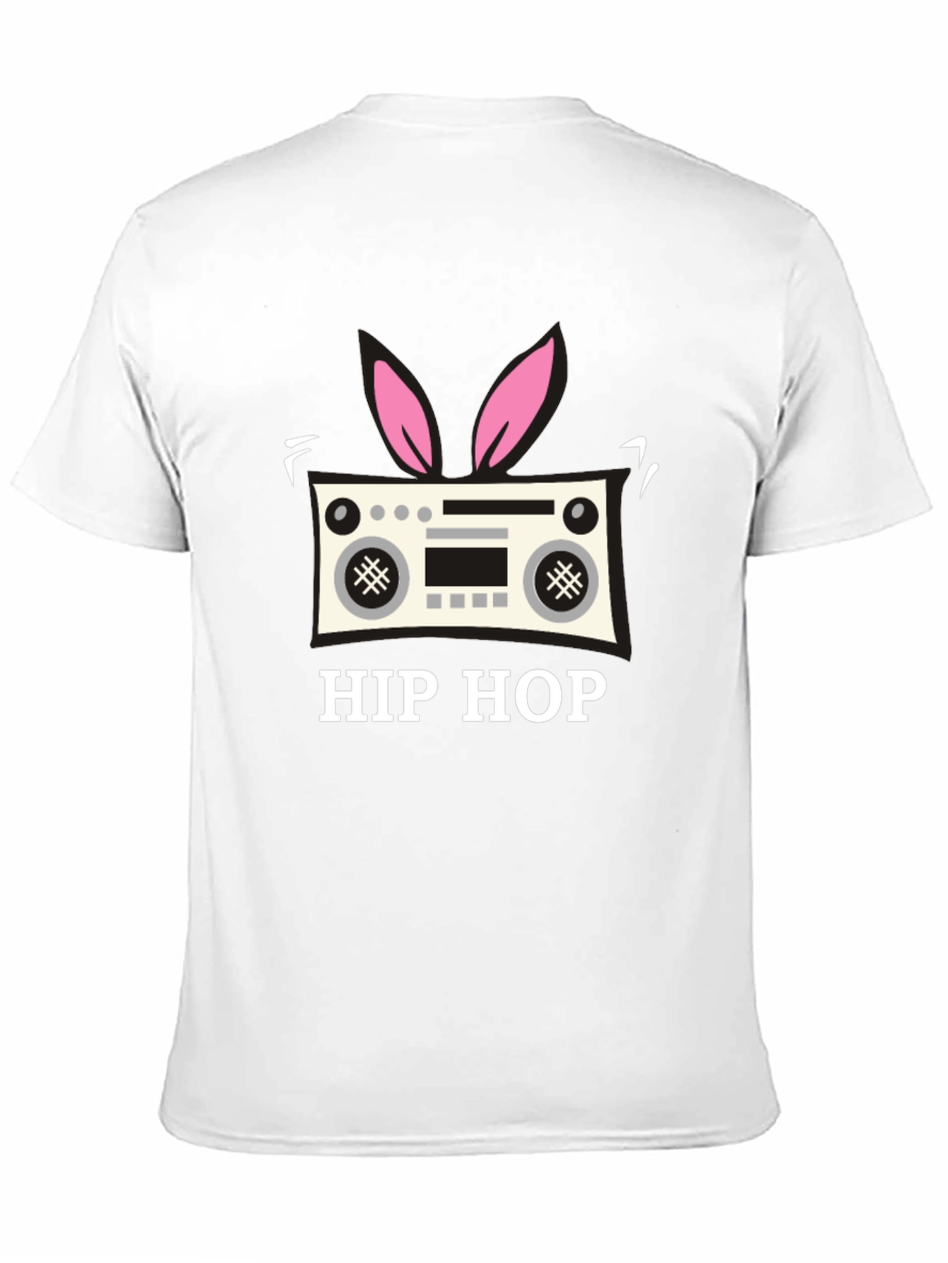 Hip Hop Bunny Radio Black T-Shirt