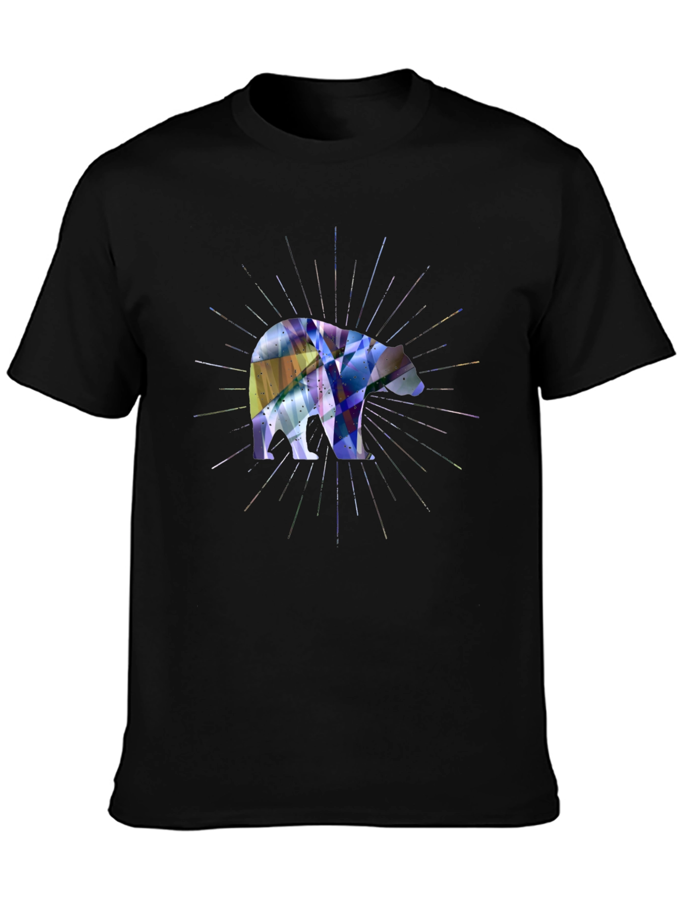 Geometric Bear Graphic Tee - Modern Style