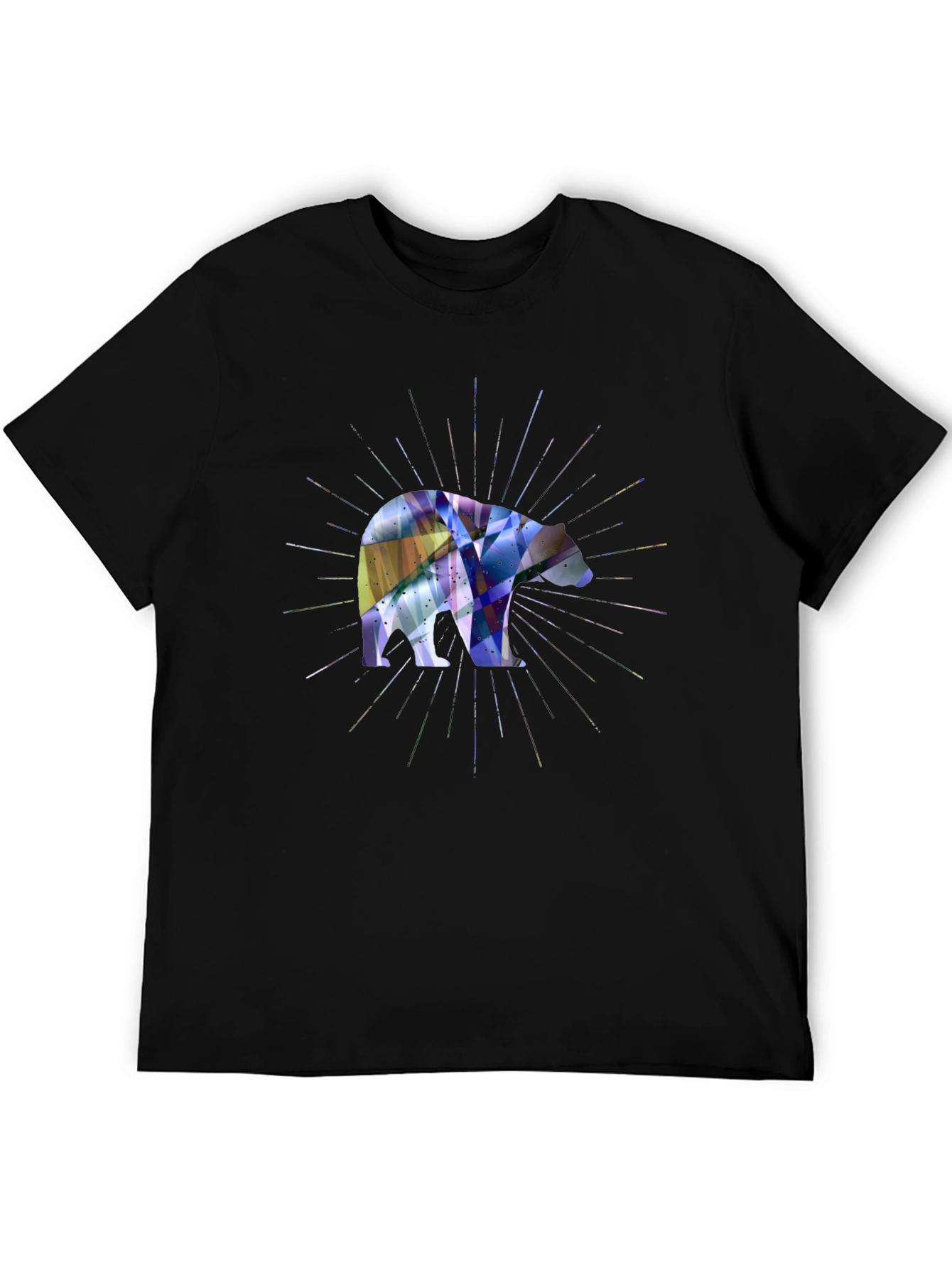 Geometric Bear Graphic Tee - Modern Style