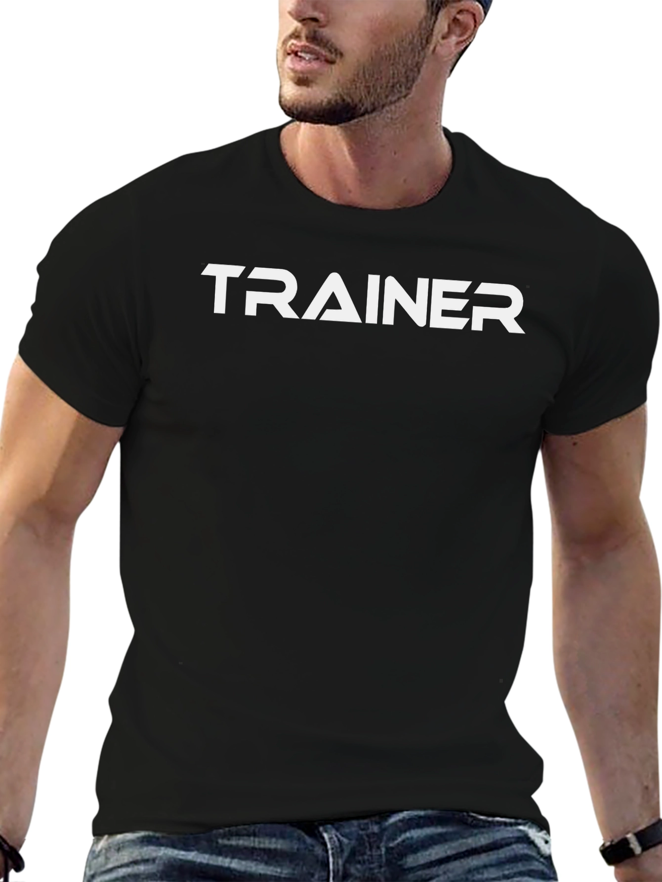 Trainer Graphic Tee - Black Cotton T-Shirt