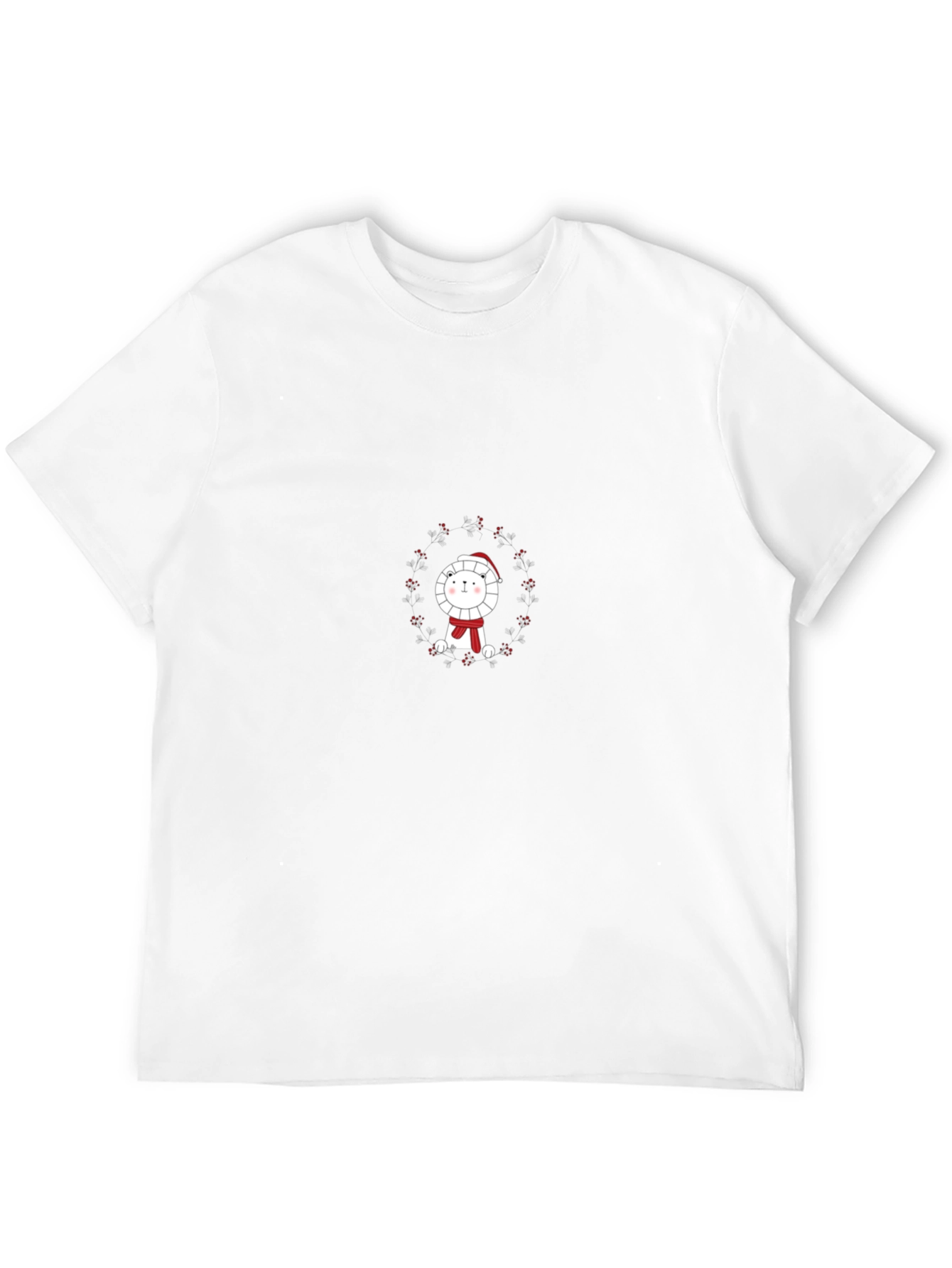 Festive Lion Graphic Tee - Cozy Holiday Style
