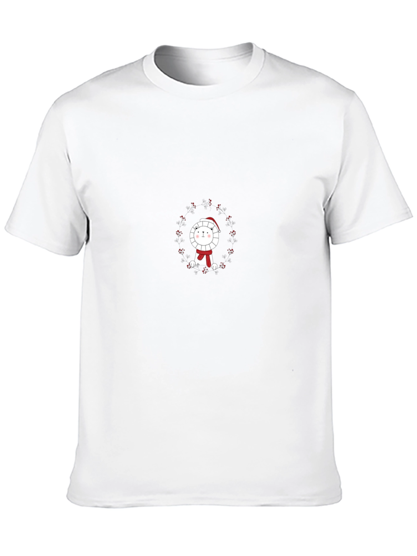 Festive Lion Graphic Tee - Cozy Holiday Style