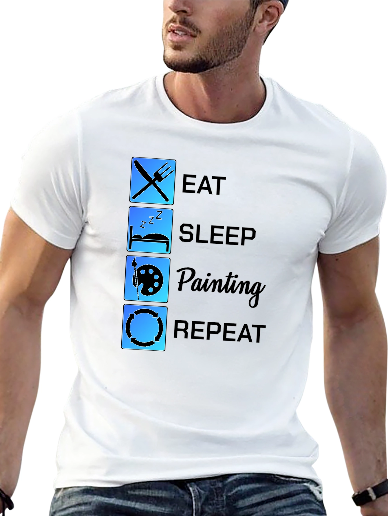 Eat Sleep Painting Repeat T-Shirt Artist Tee