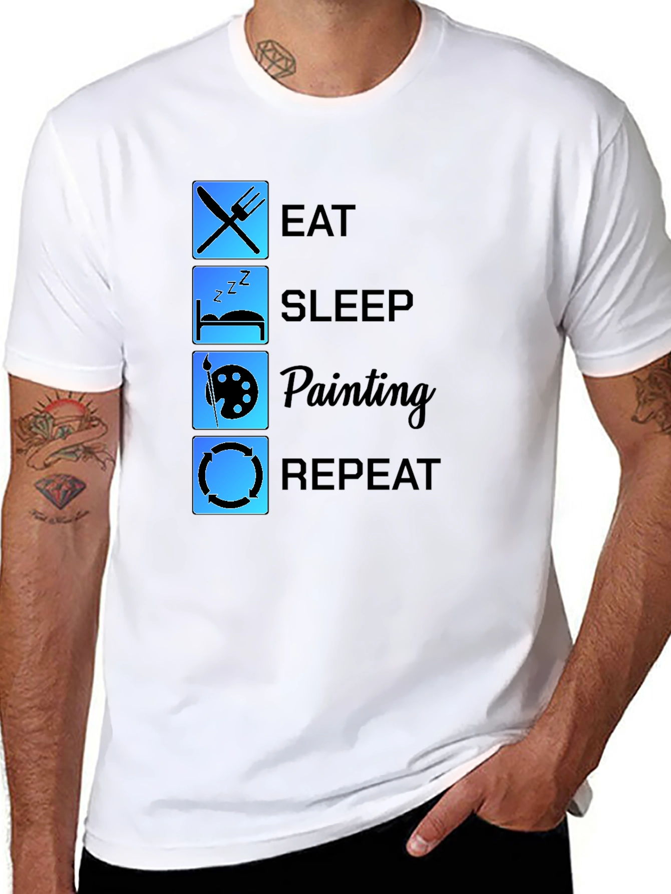 Eat Sleep Painting Repeat T-Shirt Artist Tee