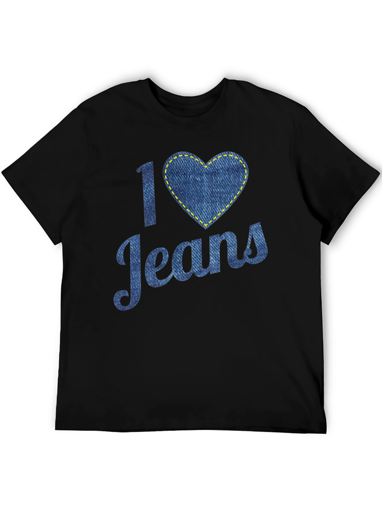 I Love Jeans T-Shirt - Denim Heart Design