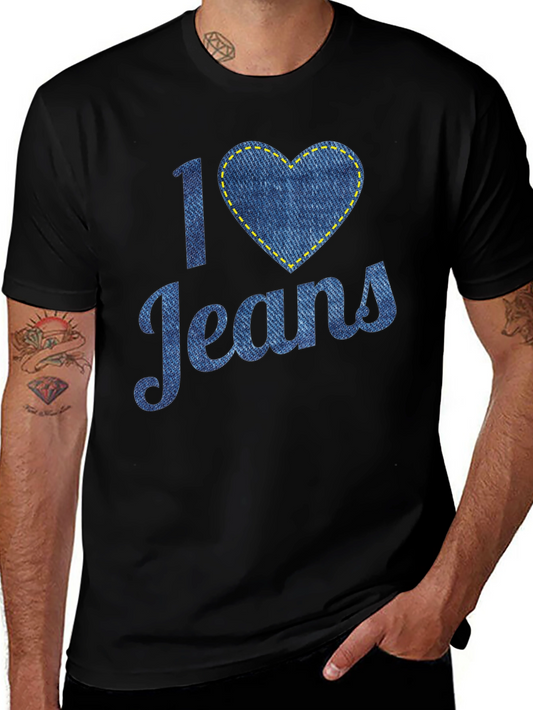 I Love Jeans T-Shirt - Denim Heart Design