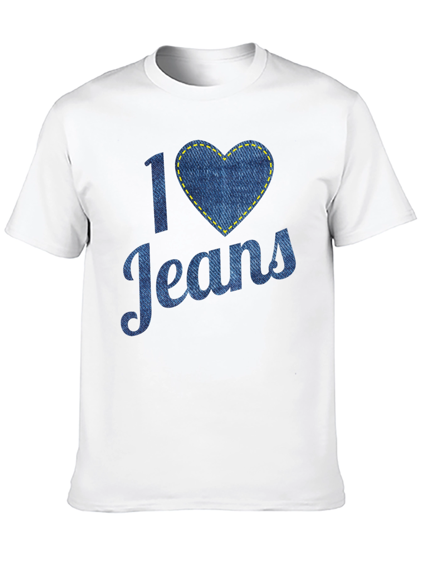 I Love Jeans T-Shirt - Denim Heart Design