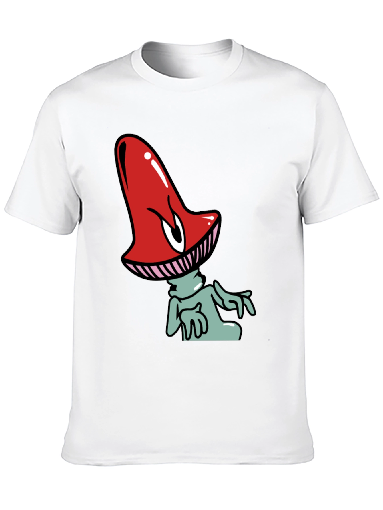 Funky Mushroom Graphic Tee - Black Cotton Blend