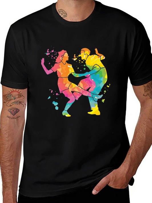 Colorful Dancing Couple Graphic T-Shirt
