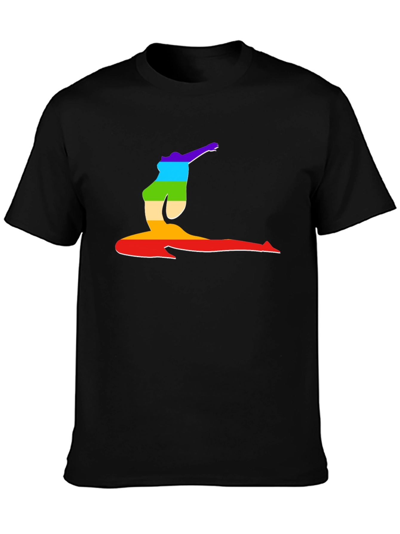 Rainbow Yoga Pose Graphic T-Shirt