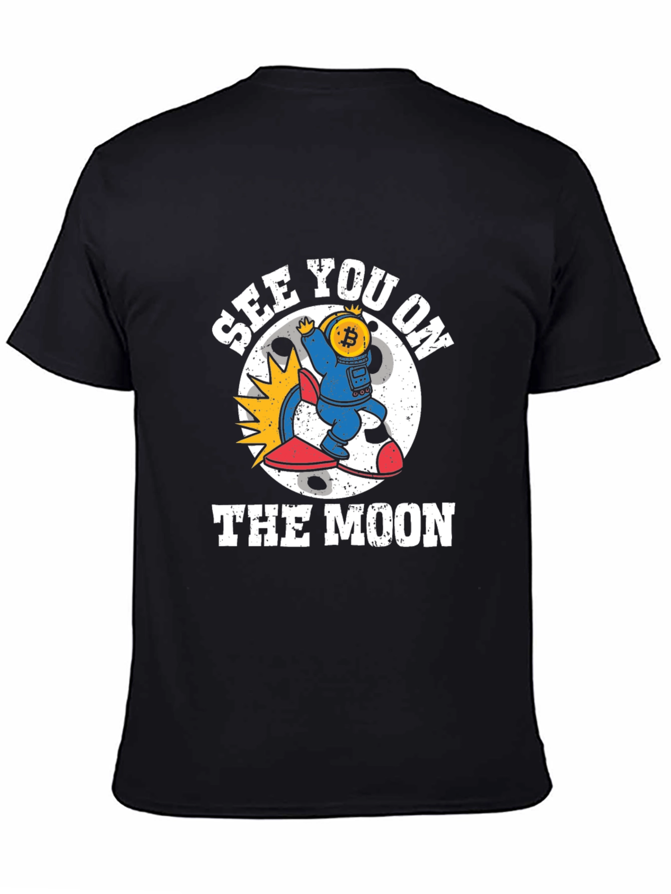 Bitcoin Astronaut Black T-Shirt Crypto Moon