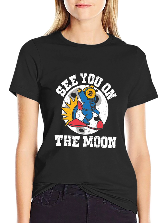 Bitcoin Astronaut Black T-Shirt Crypto Moon