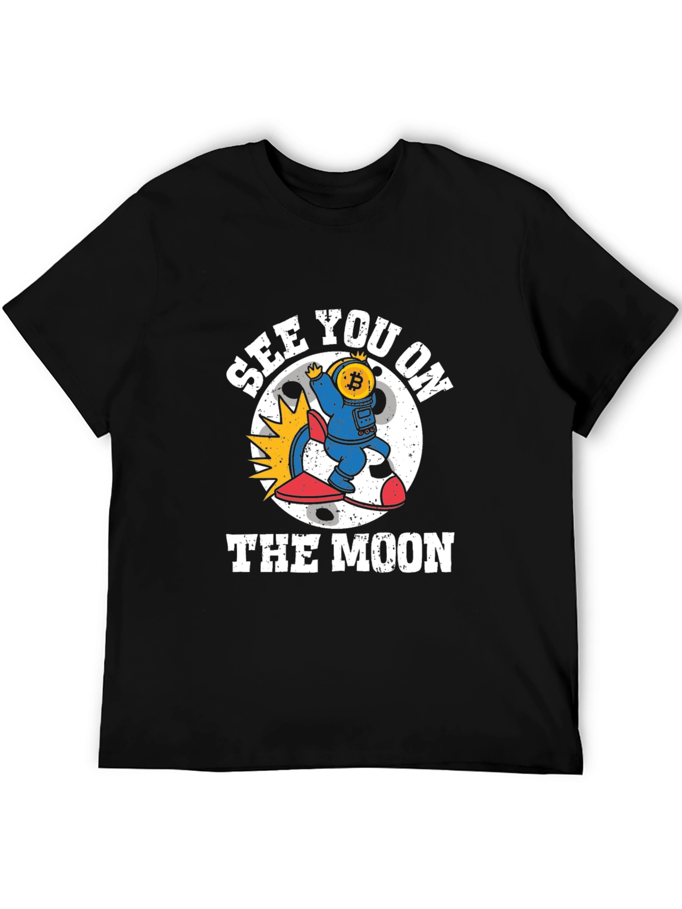 Bitcoin Astronaut Black T-Shirt Crypto Moon