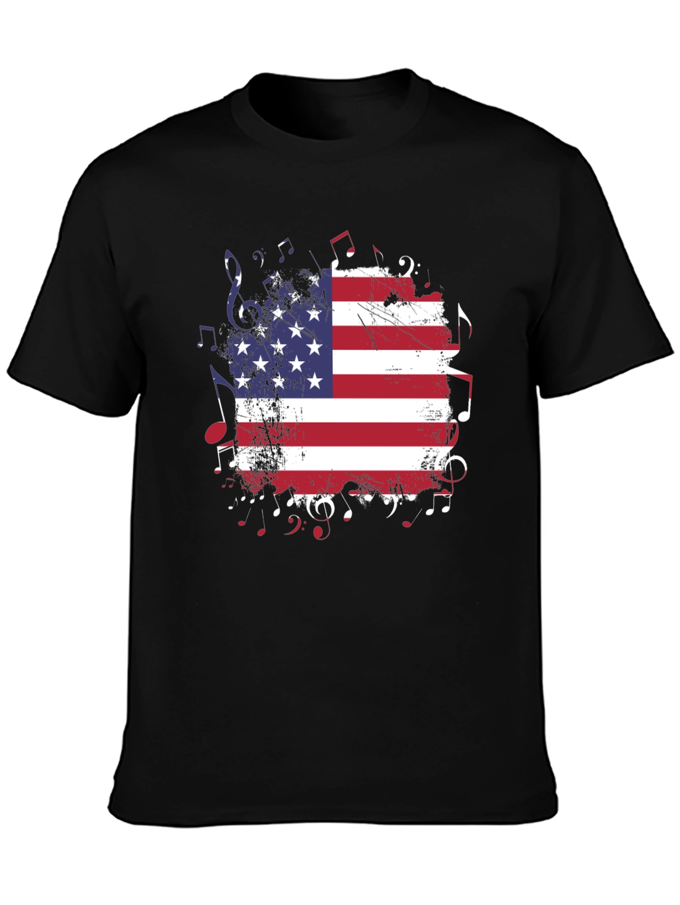 American Flag Music Notes T-Shirt
