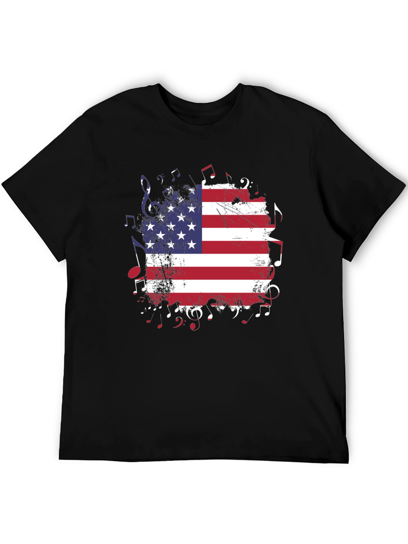 American Flag Music Notes T-Shirt
