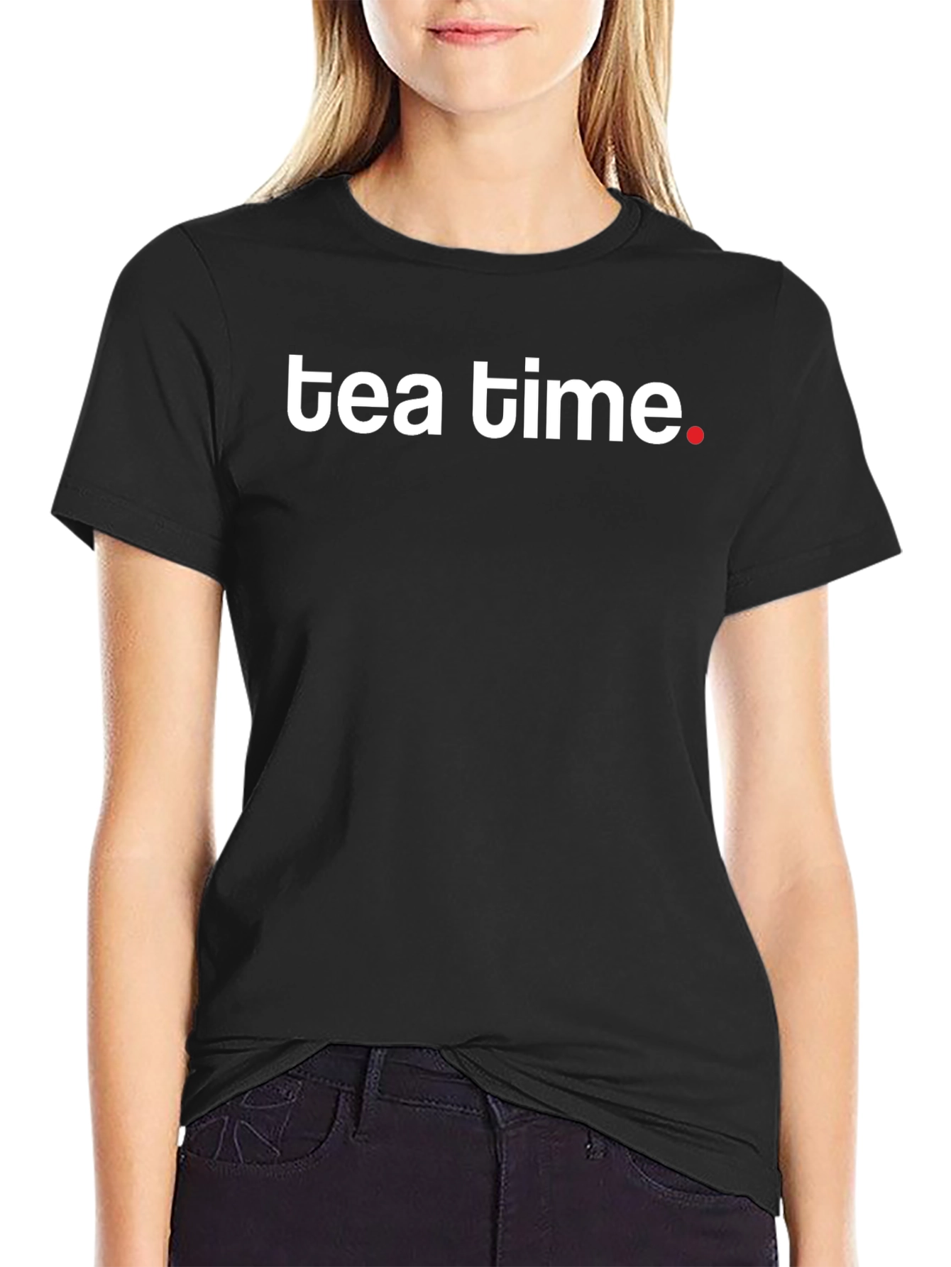 Tea Time Black T-Shirt - Stylish Casual Tee