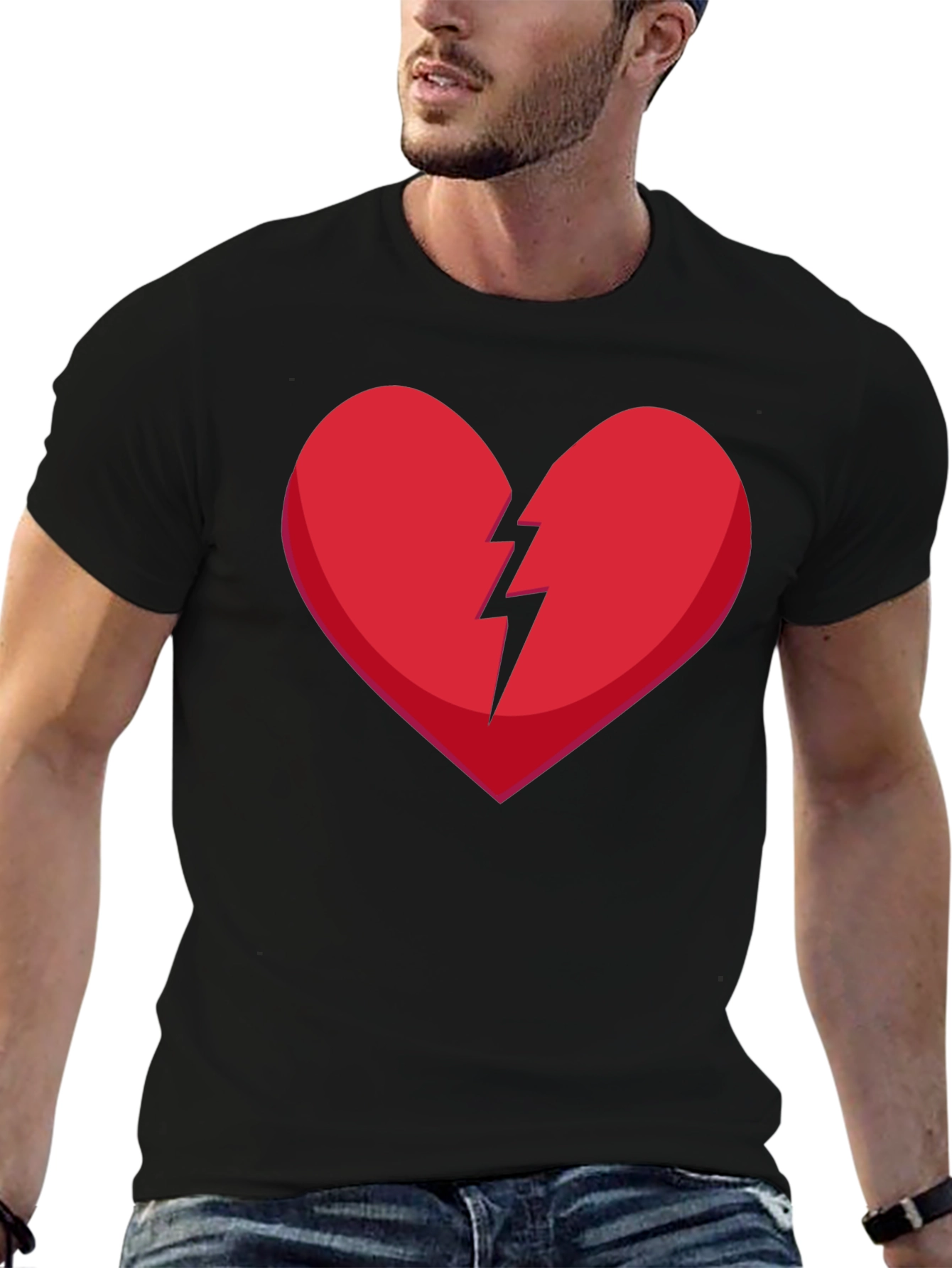 Broken Heart Graphic Tee - Black