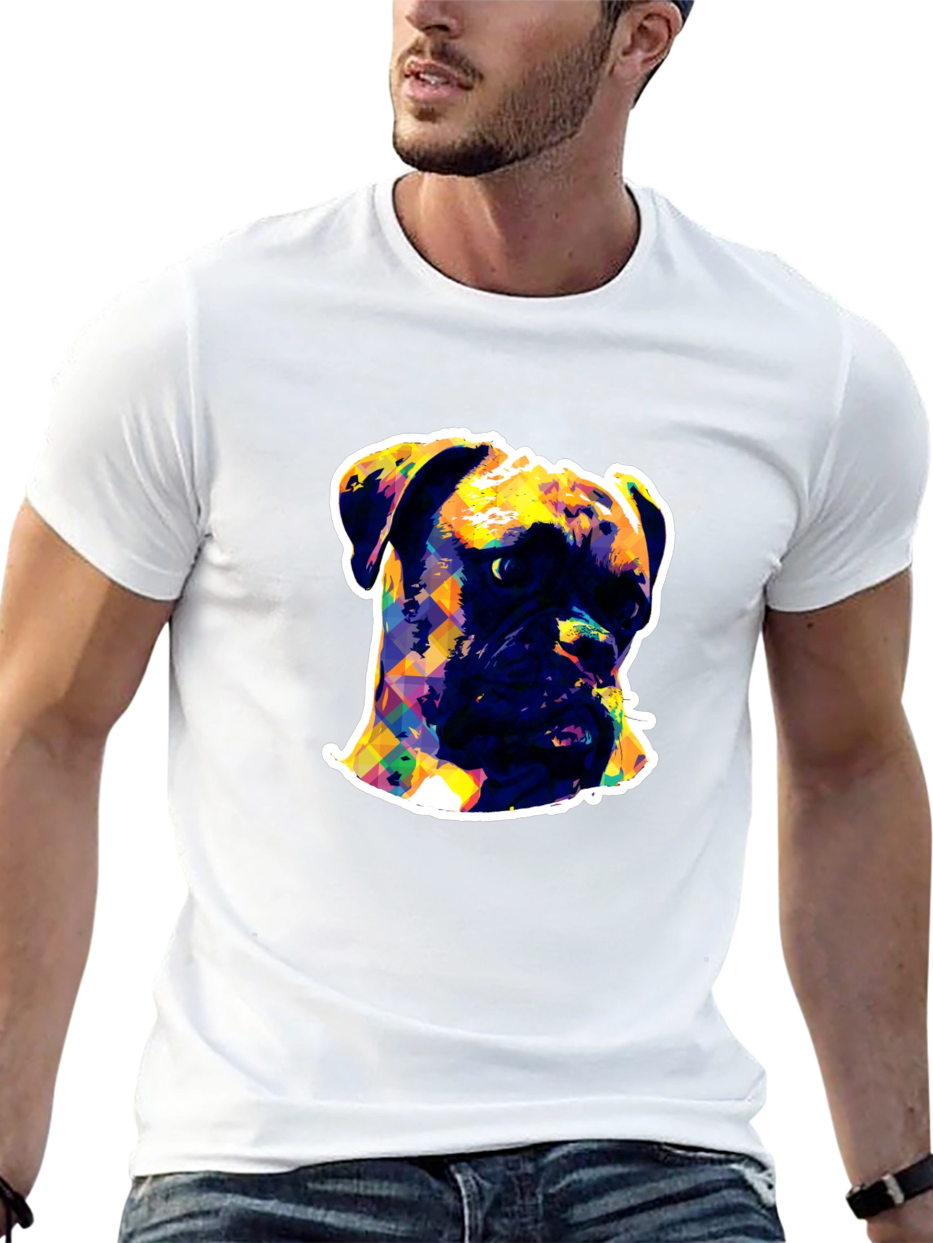 Boxer Dog Pop Art Black T-Shirt
