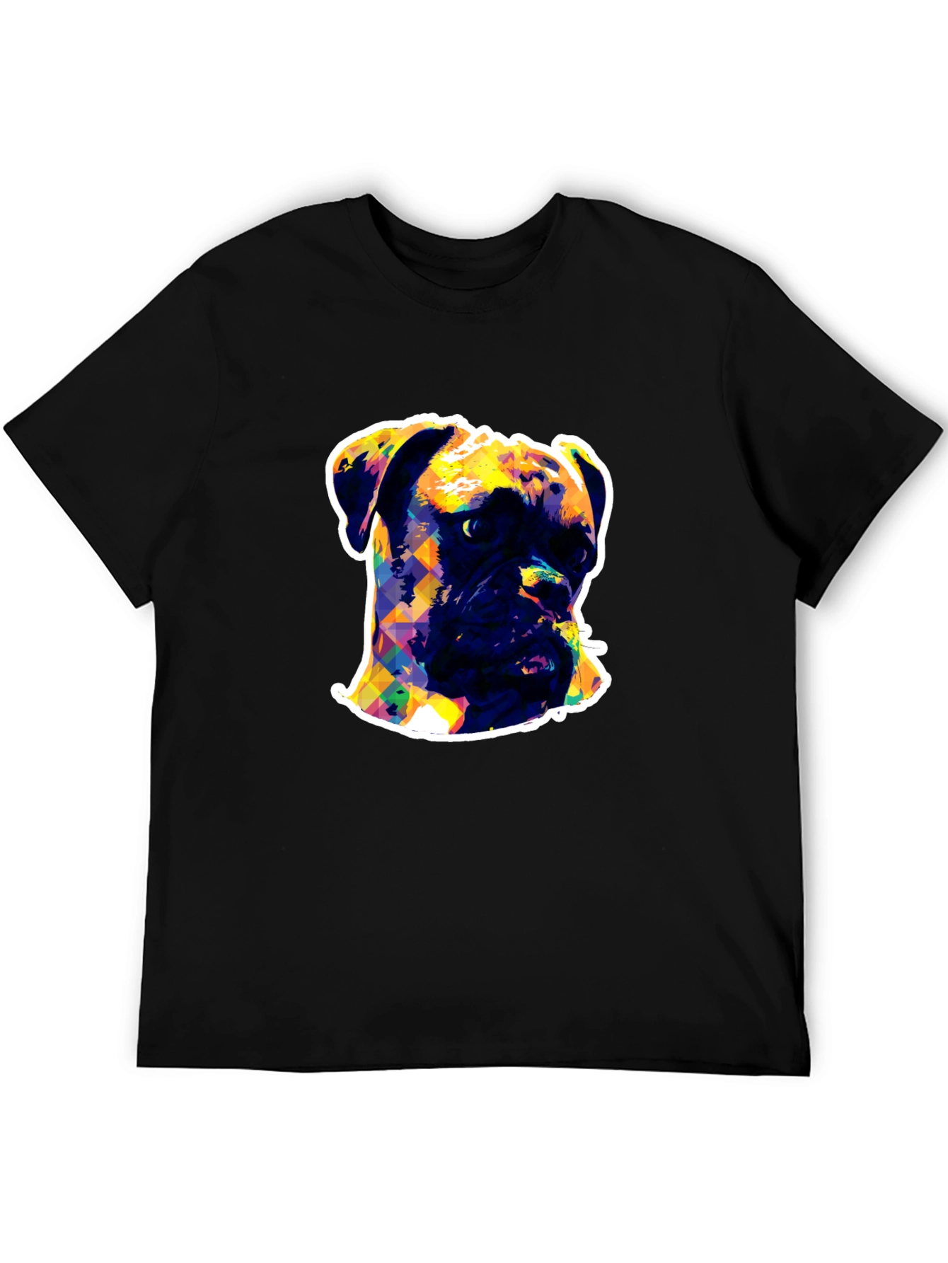 Boxer Dog Pop Art Black T-Shirt