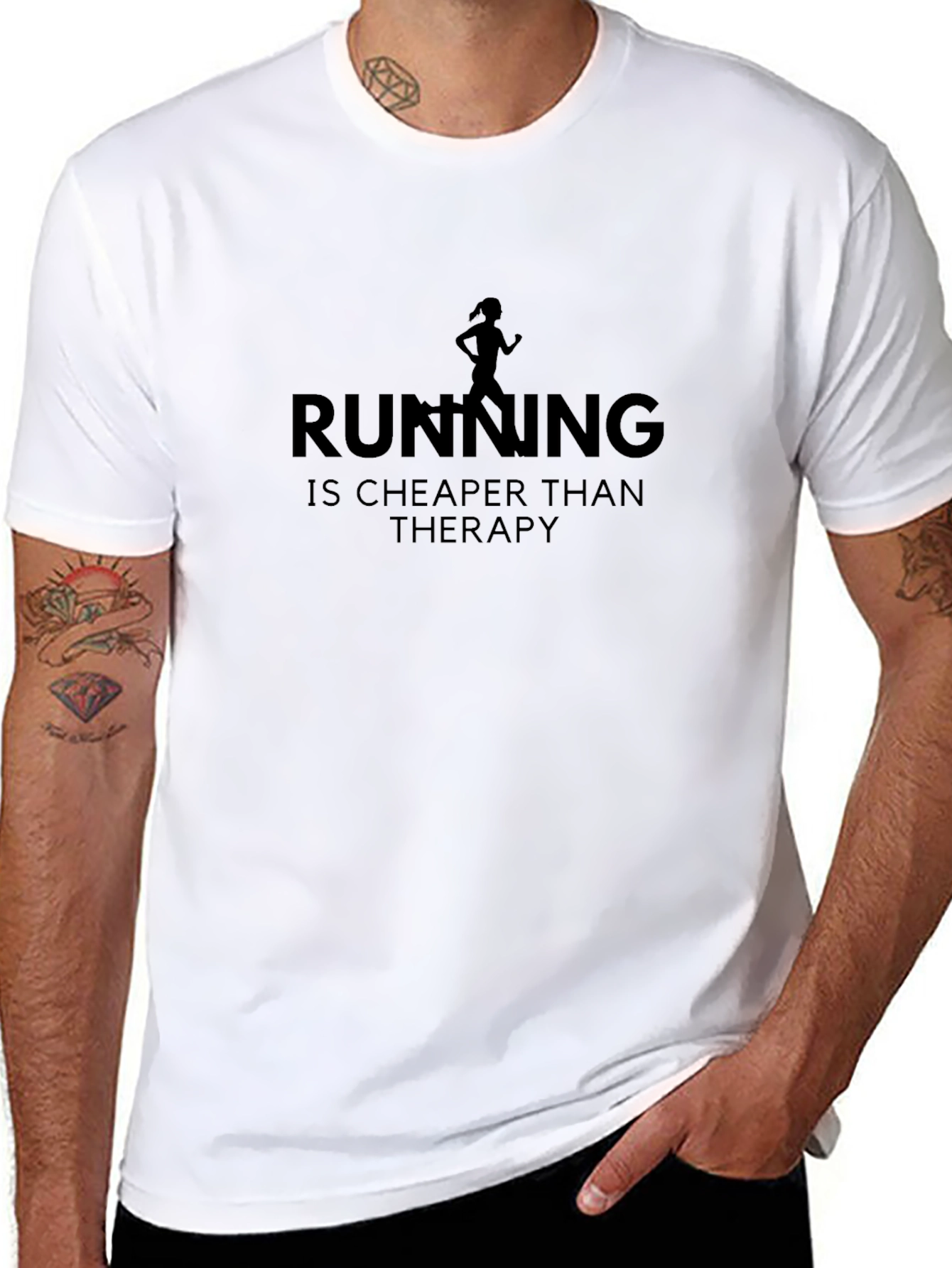 Running is Cheaper Than Therapy Graphic Tee